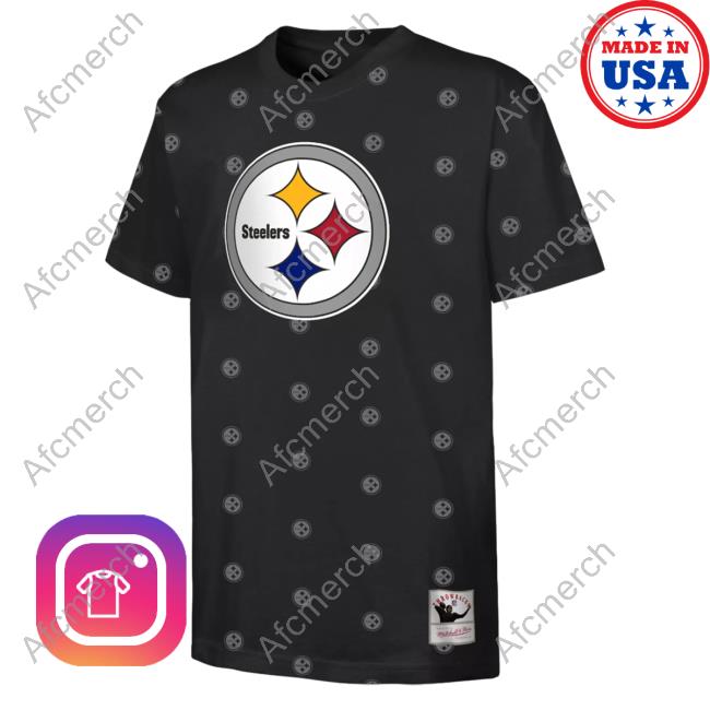 Official Dick's Sporting Goods Clothing Shop Store Mitchell & Ness  Pittsburgh Steelers All Over Print Black Tshirt 3D AOP Dickssportinggoods  Merch - AFCMerch