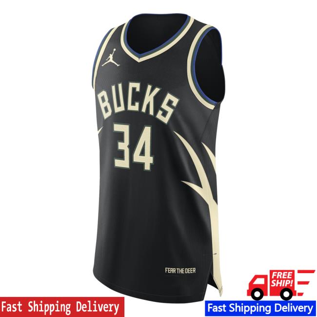 Nike Men's Bucks Giannis '22-23 Statement Edition Authentic Jersey Black Size 56 | MODA3