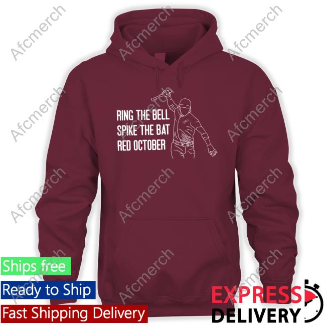 Ring The Bell Baseball Maroon hooded men's sweatshirt