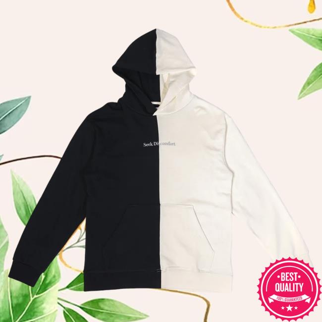 Official Seek Discomfort Merch Split Seeker Pull Over Hoodie Black Official Seek Discomfort Merch Split Seeker Pull Over Hoodie Black