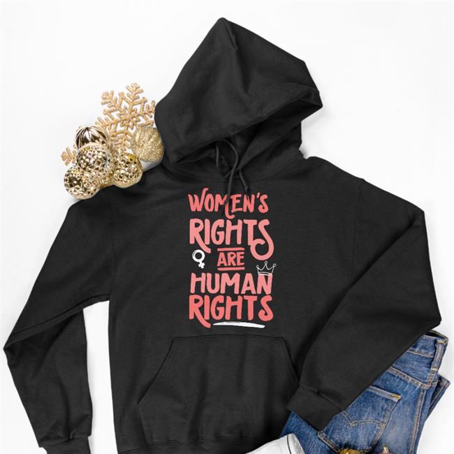 Feminist Women's Rights Are Human Rights Hoodie Aunt Crabby Calls Bullshit