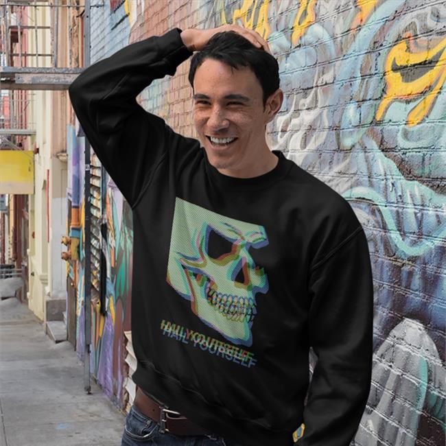 Lpotl Last Podcast Merch Digital Skull Hail Yourself Sweatshirt Last Podcast On The Left