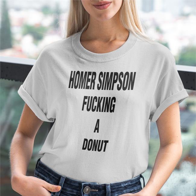 Shirts That Go Hard Homer Simpson Fucking A Donut V Neck T Shirt