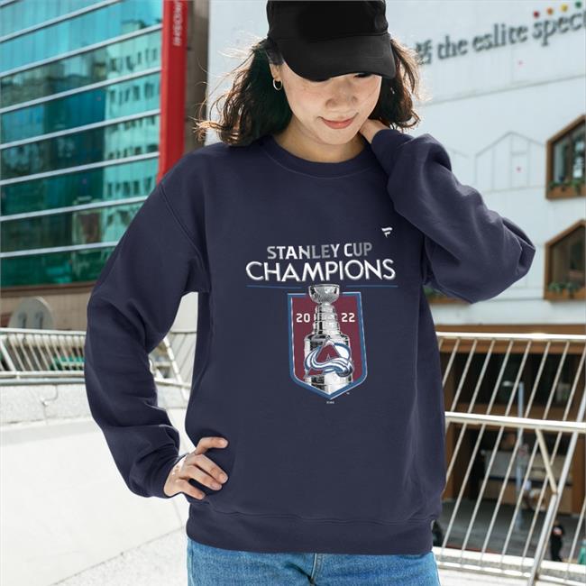 Fans Edgen Store Fanatics Branded Colorado Avalanche Heathered Charcoal 2022 Stanley Cup Champions Locker Room T Shirt Fanatics Experience Barstool Denver