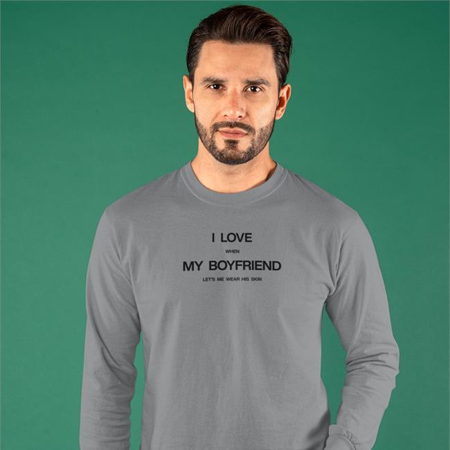 I Love When My Boyfriend Let's Me Wear His Skin Sweatshirt Threads By Tie Merch Scrunchie Queen