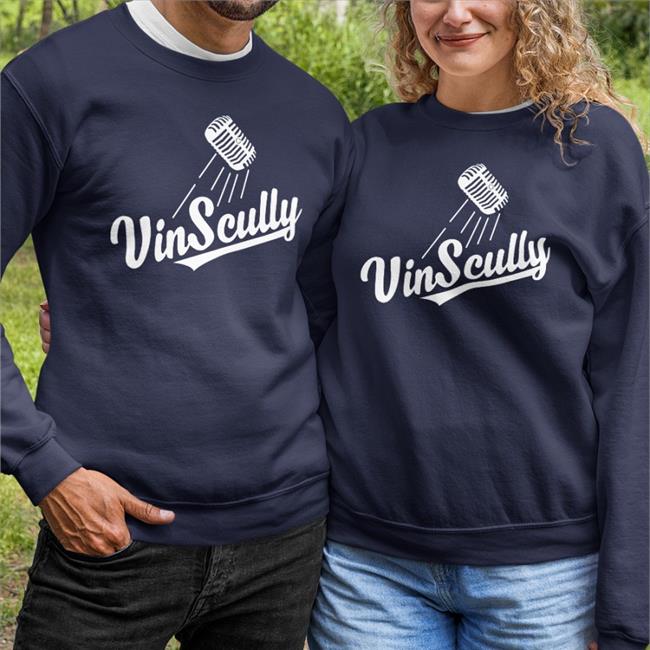 Vin Scully Microphone Long Sleeve T Shirt Dodgers Etsy