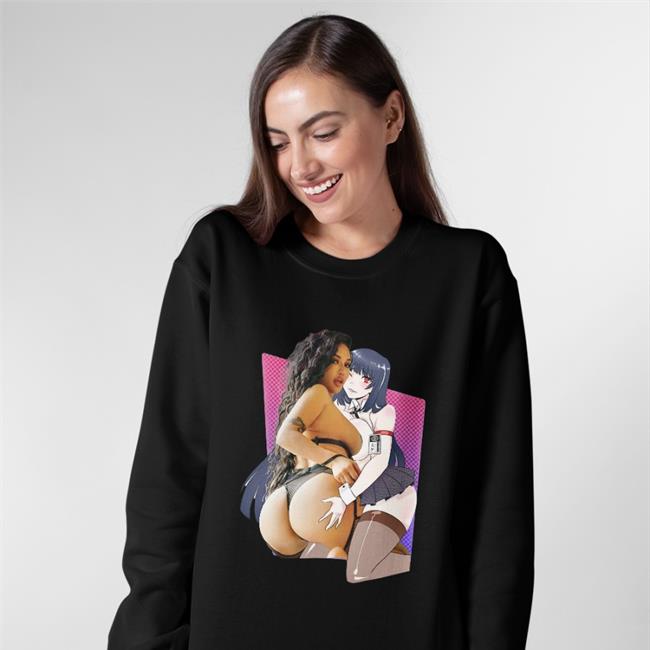 Yumeko X Ashley Black Tee Ashley Vee Merch