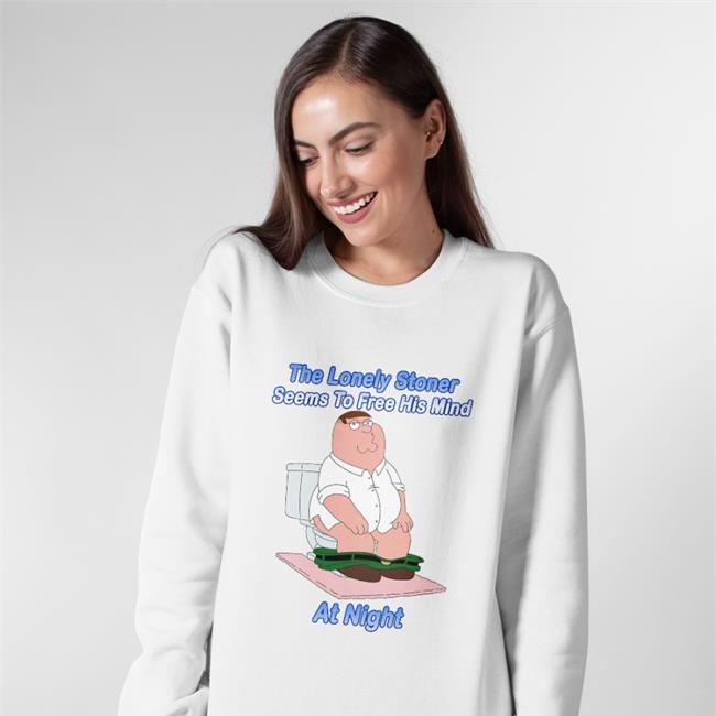 Peter Griffin The Lonely Stoner Seems To Free His Mind At Night Hoodie