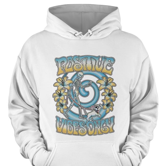 Barstool Sports Positive Vibes Only Merch Positive Vibes Only Skeleton Tee