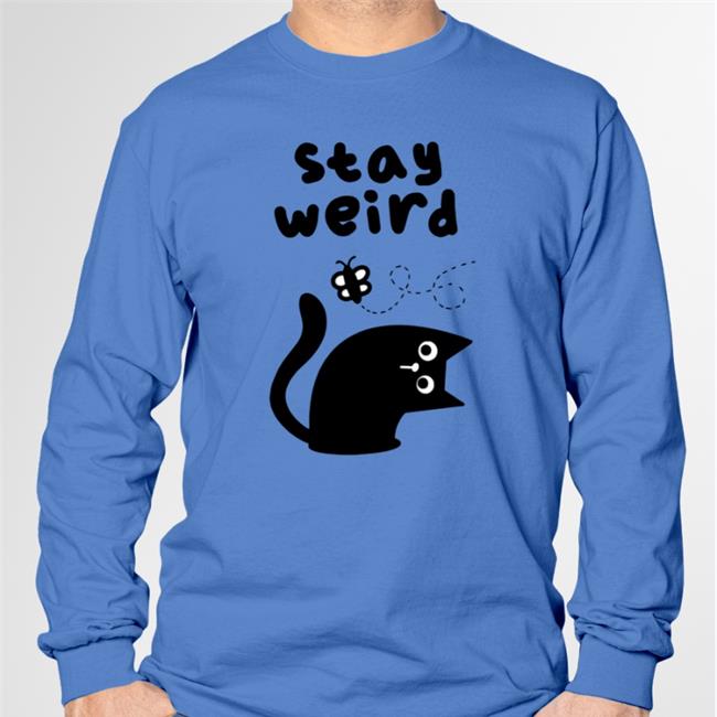 Qwertee Merch Stay Weird Cat Shirts