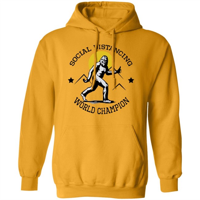 Social Distancing World Champion Bigfoot White Shirt Social Distancing World Champion Bigfoot White Shirt