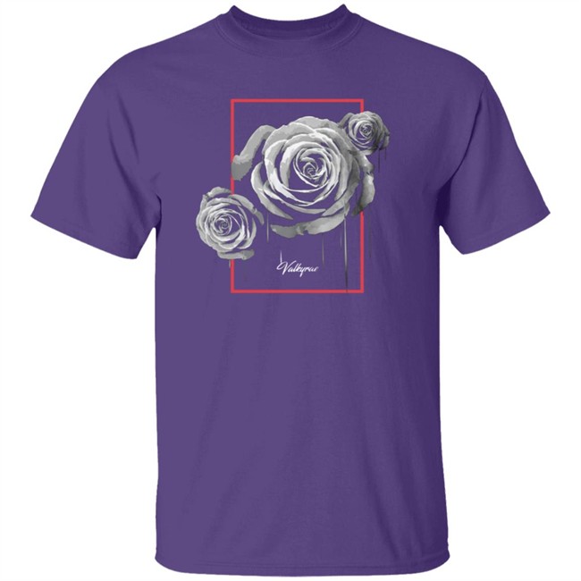 Valkyrae Merch White Rose Drip Tee Valkyrae Merch White Rose Drip Tee