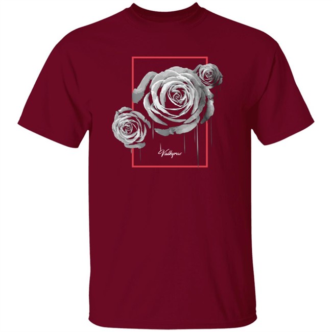 Valkyrae Merch White Rose Drip Tee Valkyrae Merch White Rose Drip Tee
