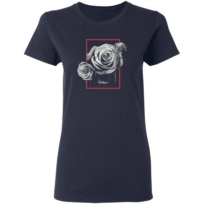 Valkyrae Merch White Rose Drip Tee Valkyrae Merch White Rose Drip Tee