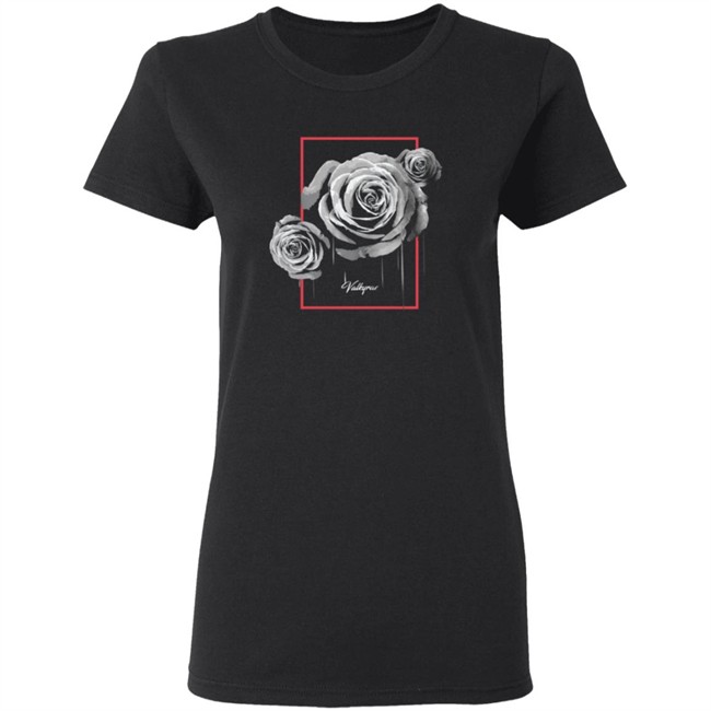 Valkyrae Merch White Rose Drip Tee Valkyrae Merch White Rose Drip Tee