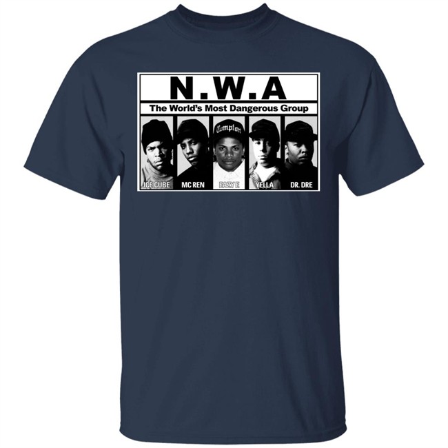 NWA T Shirt NWA The World's Most Dangerous Group ICE CURE MC REN EAZY E YELLA DR. DRE Black Shirts NWA T Shirt NWA The World's Most Dangerous Group ICE CURE MC REN EAZY E YELLA DR. DRE Black Shirts
