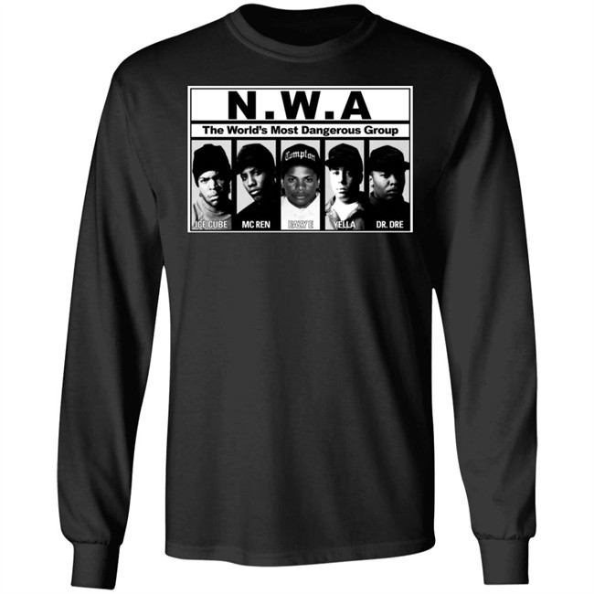 NWA T Shirt NWA The World's Most Dangerous Group ICE CURE MC REN EAZY E YELLA DR. DRE Black Shirts NWA T Shirt NWA The World's Most Dangerous Group ICE CURE MC REN EAZY E YELLA DR. DRE Black Shirts