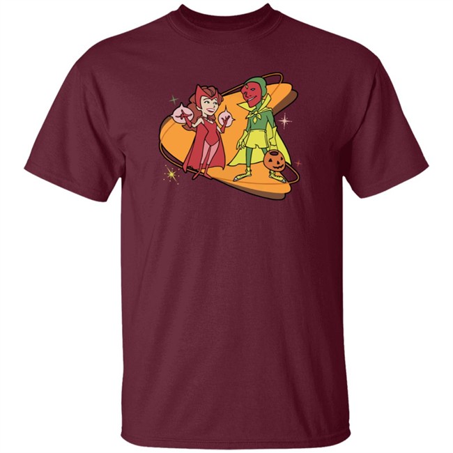 Marvel WandaVision Scarlet Witch & Vision Retro 50s T Shirt Marvel WandaVision Scarlet Witch & Vision Retro 50s T Shirt