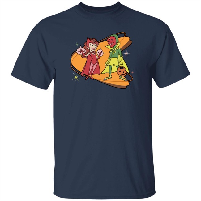 Marvel WandaVision Scarlet Witch & Vision Retro 50s T Shirt Marvel WandaVision Scarlet Witch & Vision Retro 50s T Shirt