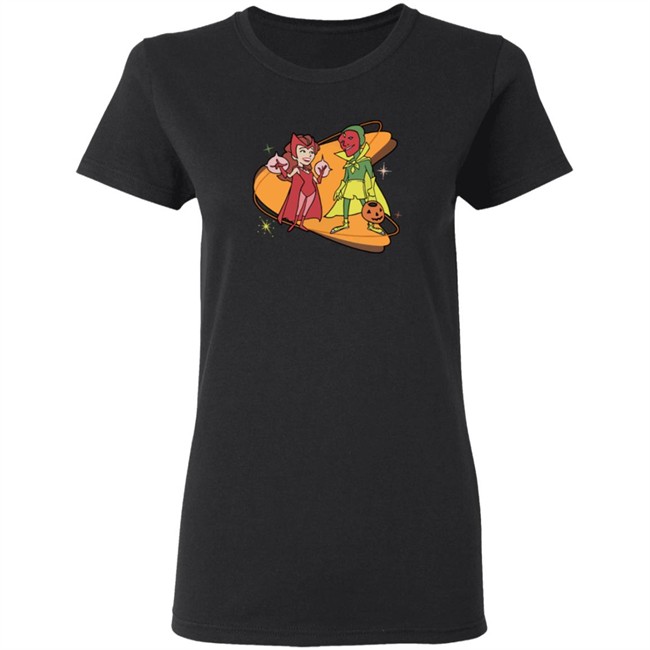 Marvel WandaVision Scarlet Witch & Vision Retro 50s T Shirt Marvel WandaVision Scarlet Witch & Vision Retro 50s T Shirt
