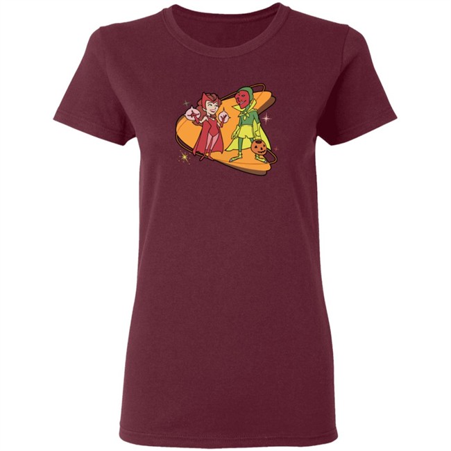 Marvel WandaVision Scarlet Witch & Vision Retro 50s T Shirt Marvel WandaVision Scarlet Witch & Vision Retro 50s T Shirt