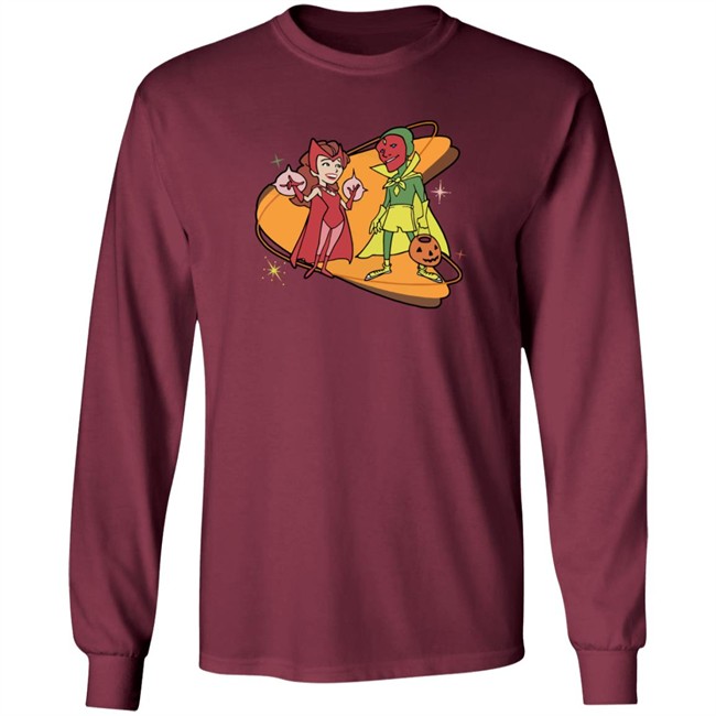 Marvel WandaVision Scarlet Witch & Vision Retro 50s T Shirt Marvel WandaVision Scarlet Witch & Vision Retro 50s T Shirt
