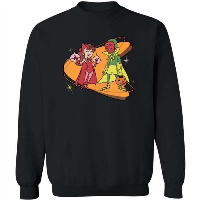 Marvel WandaVision Scarlet Witch & Vision Retro 50s T Shirt Marvel WandaVision Scarlet Witch & Vision Retro 50s T Shirt