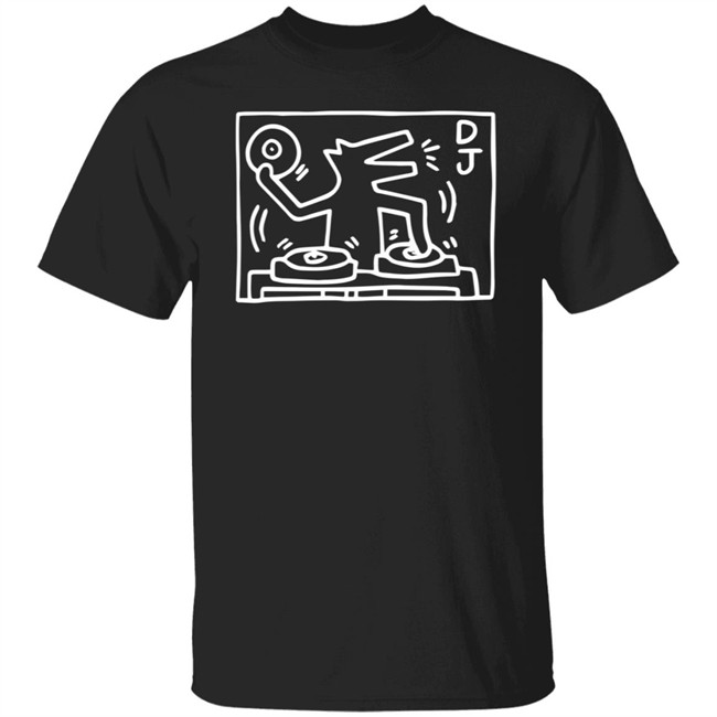 Keith Haring DJ Dog Pop Shop T Shirt Pop Shop T Shirts Keith Haring DJ T Shirt