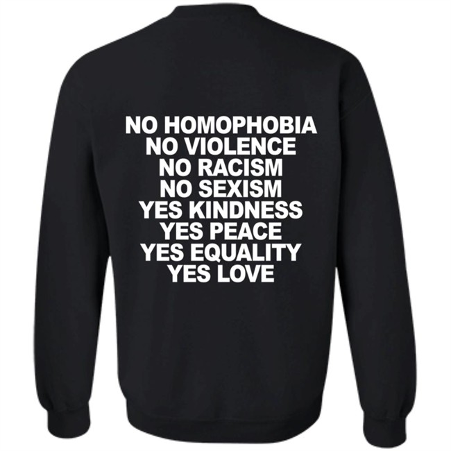 No Homophobia No Violence No Racism No Sexism T Shirt No Homophobia No Violence No Racism No Sexism T Shirt