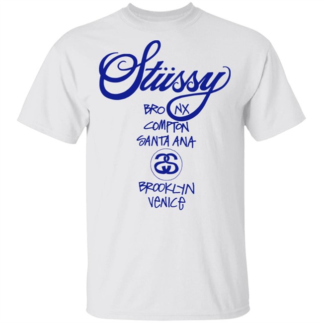 WORLD TOUR Stussy T Shirt WMNS Bronx Compton Santa Ana BrookLyn Venice Yellow Shirts WORLD TOUR Stussy T Shirt WMNS Bronx Compton Santa Ana BrookLyn Venice Yellow Shirts