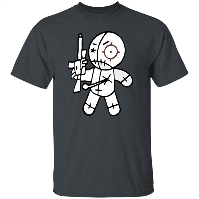 AR-15 toting voodoo doll FUN GUN T-SHIRTS FROM OVER THE YEARS cute funny shirts black shirt AR-15 toting voodoo doll FUN GUN T-SHIRTS FROM OVER THE YEARS cute funny shirts black shirt