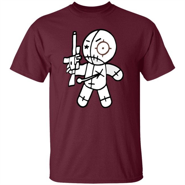 AR-15 toting voodoo doll FUN GUN T-SHIRTS FROM OVER THE YEARS cute funny shirts black shirt AR-15 toting voodoo doll FUN GUN T-SHIRTS FROM OVER THE YEARS cute funny shirts black shirt