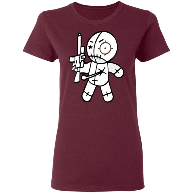 AR-15 toting voodoo doll FUN GUN T-SHIRTS FROM OVER THE YEARS cute funny shirts black shirt AR-15 toting voodoo doll FUN GUN T-SHIRTS FROM OVER THE YEARS cute funny shirts black shirt