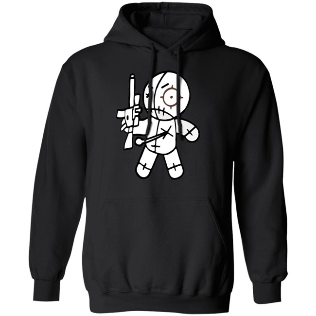 AR-15 toting voodoo doll FUN GUN T-SHIRTS FROM OVER THE YEARS cute funny shirts black shirt AR-15 toting voodoo doll FUN GUN T-SHIRTS FROM OVER THE YEARS cute funny shirts black shirt