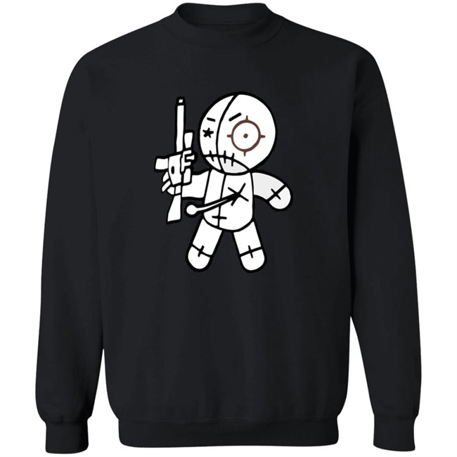 AR-15 toting voodoo doll FUN GUN T-SHIRTS FROM OVER THE YEARS cute funny shirts black shirt AR-15 toting voodoo doll FUN GUN T-SHIRTS FROM OVER THE YEARS cute funny shirts black shirt