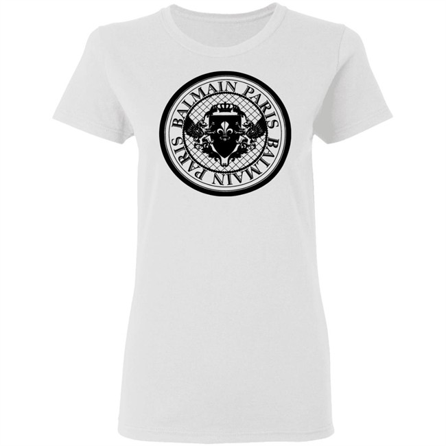 Balmain Paris Medallion Shirt with Balmain Medallion Print White T Shirts Balmain Paris Medallion Shirt with Balmain Medallion Print White T Shirts