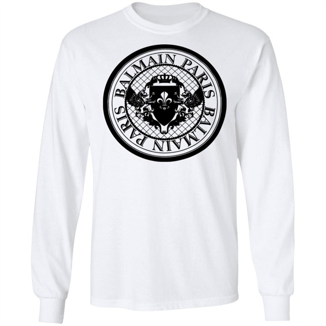 Balmain Paris Medallion Shirt with Balmain Medallion Print White T Shirts Balmain Paris Medallion Shirt with Balmain Medallion Print White T Shirts