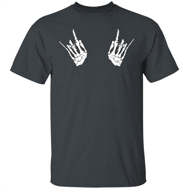Katie Bony Funny Skeleton Hand Tee Shirt Katie Bony Funny Skeleton Hand Tee Shirt