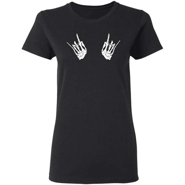 Katie Bony Funny Skeleton Hand Tee Shirt Katie Bony Funny Skeleton Hand Tee Shirt