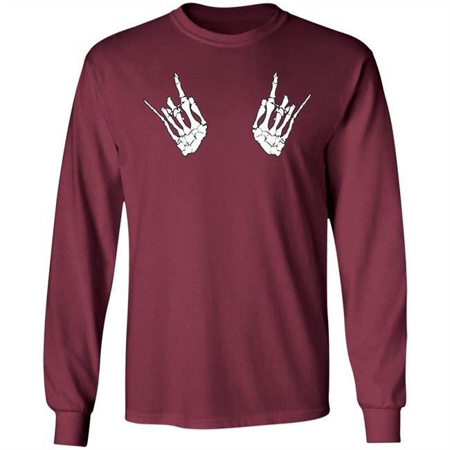 Katie Bony Funny Skeleton Hand Tee Shirt Katie Bony Funny Skeleton Hand Tee Shirt