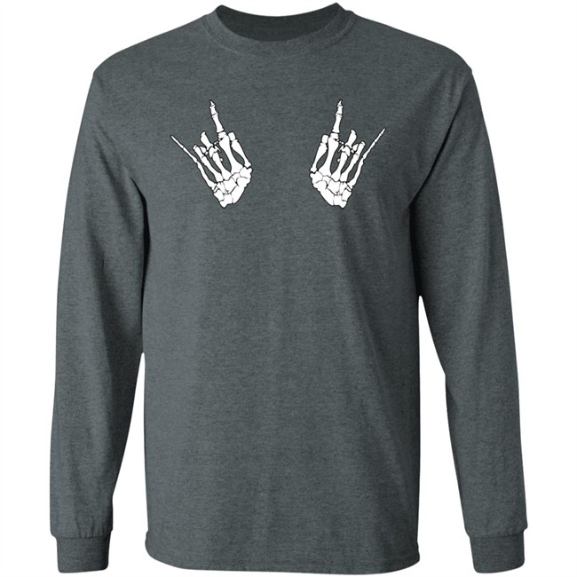 Katie Bony Funny Skeleton Hand Tee Shirt Katie Bony Funny Skeleton Hand Tee Shirt