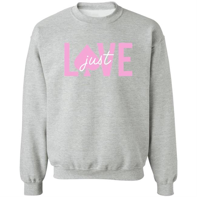 Ace Family Merch Gray Just Love Crewneck Sweatshirt