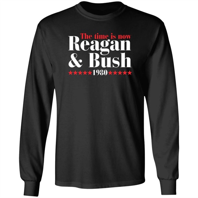 the time is now reagan bush 1980 t shirt