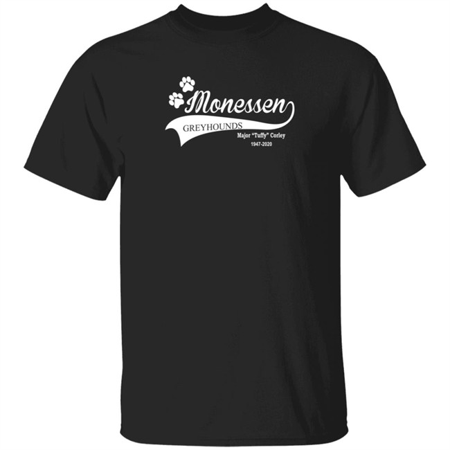 scholarship monessen greyhounds major tuffy corley t shirt