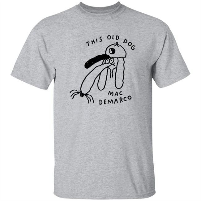 Mac Demarco Merch Mac Demarco Dog Doodle White Shirt Hang - Mac Demarco Merch Mac Demarco Dog Doodle White Shirt