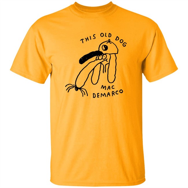 Mac Demarco Merch Mac Demarco Dog Doodle White Shirt Hang - Mac Demarco Merch Mac Demarco Dog Doodle White Shirt