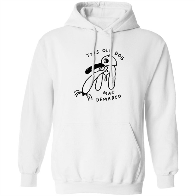 Mac Demarco Merch Mac Demarco Dog Doodle White Shirt Hang - Mac Demarco Merch Mac Demarco Dog Doodle White Shirt
