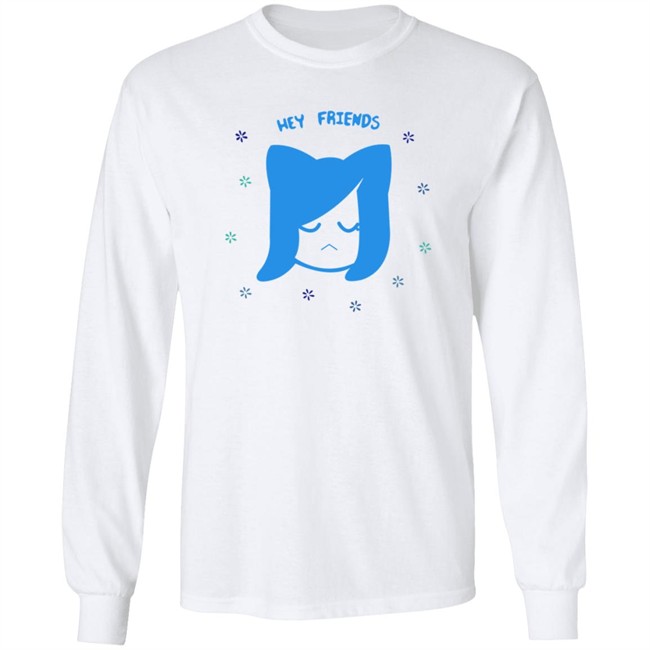 Akidearest Merch Blue Floral Shirt Hey Friends Hang - Akidearest Merch Blue Floral Shirt Hey Friends
