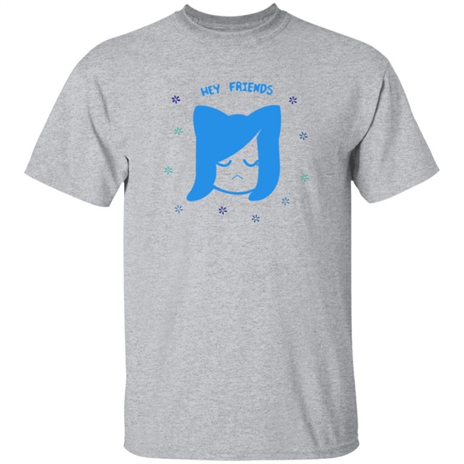 Akidearest Merch Blue Floral Shirt Hey Friends Hang - Akidearest Merch Blue Floral Shirt Hey Friends