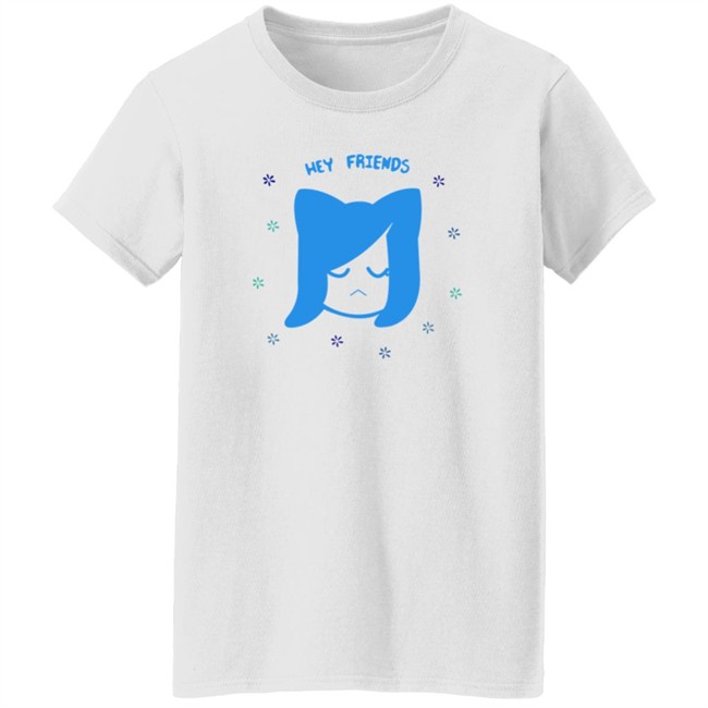 Akidearest Merch Blue Floral Shirt Hey Friends Hang - Akidearest Merch Blue Floral Shirt Hey Friends